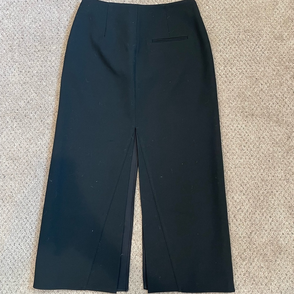Zara black double slit, maxi business skirt